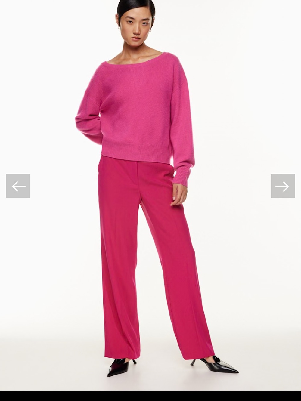 Aritzia Babaton 100% cashmere boat neck sweater granita pink